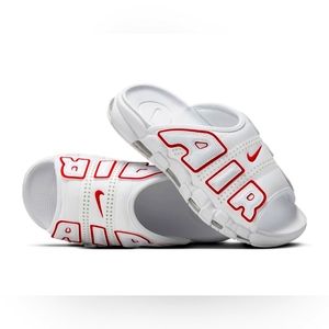 Nike Air More Uptempo Slide New University Red White